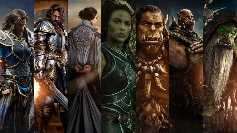 From left to right: Anduin Lothar, King Llane, Lady Taria, Garona Halforcen, Durotan, Ogrim Doomhammer, and Gul’dan.